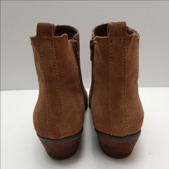 G. H. BASS Chance Genuine Suede Ankle Boots Low Heel Side Zippers Tan Brown Sz 8 - Picture 11 of 16